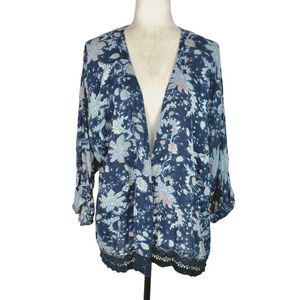 Roxy blue floral kimono top